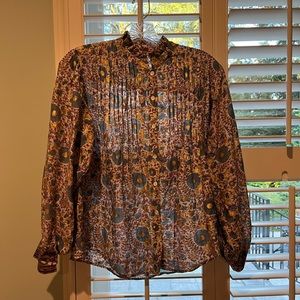 Oliphant Button Down, Woodland Mocha. Size Small